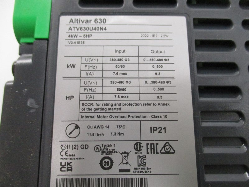 SCHNEIDER ELECTRIC ATV630U40N4 380-480V 7.6A NSNP