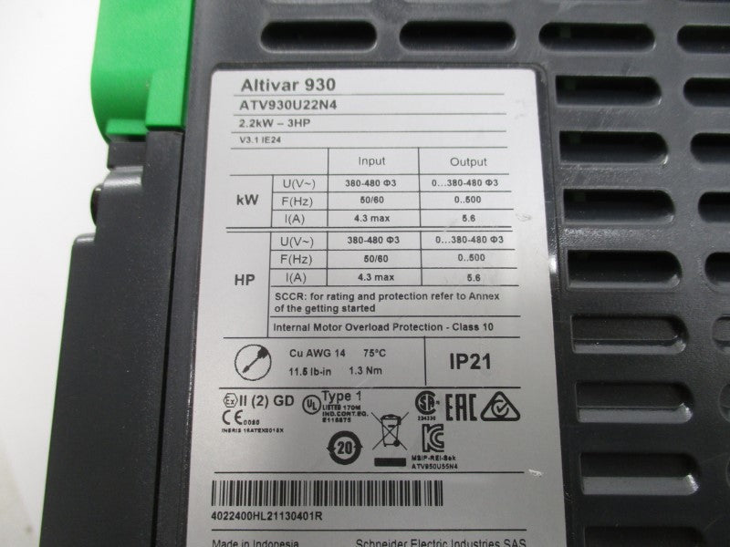 SCHNEIDER ELECTRIC ATV930U22N4 380-480V 4.3A NSNP