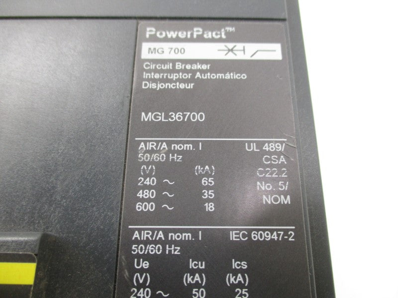 SQUARE D MGL36700 SER. 2 600V 700A NSNP