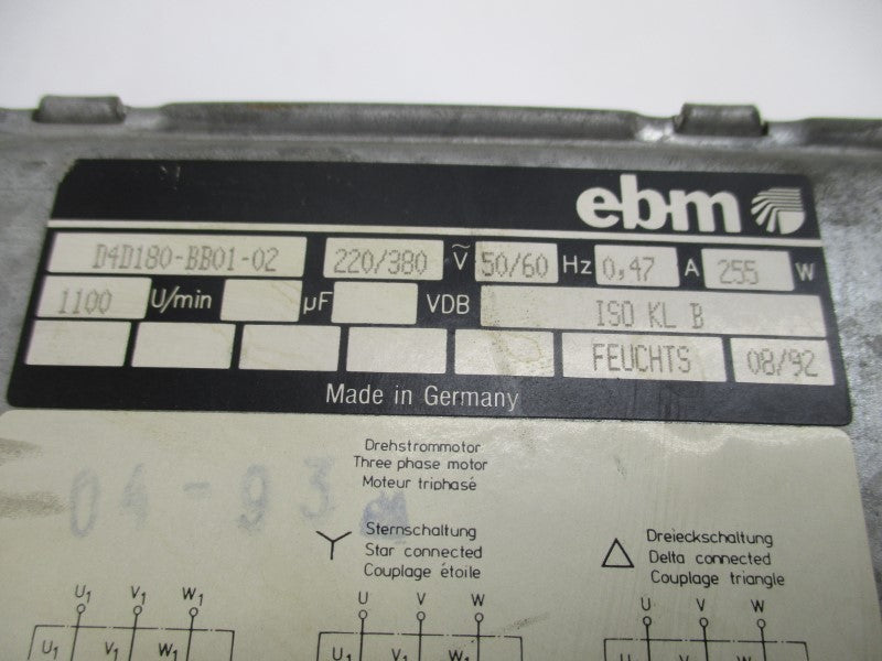 EBM D4D180-BB01-02 220/380V 0.47A UNMP