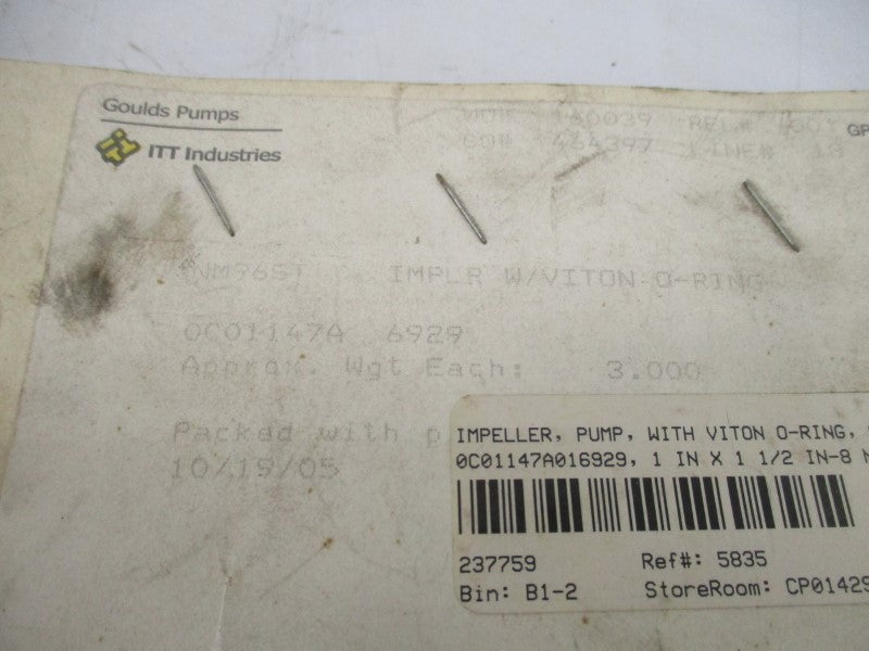GOULDS PUMPS 0C01147A 6929 NSNP