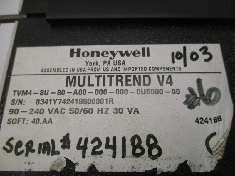 HONEYWELL TVM4-8U-80-A00-000-000-0U0000-00 90-240VAC UNMP