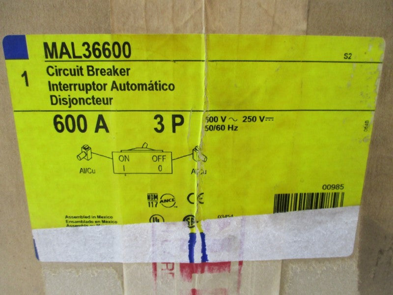 SQUARE D MAL36600 SER. 2 600V 600A NSFS