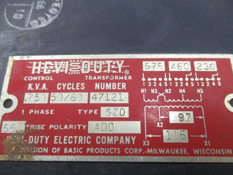 HEVI-DUTY 47121 575V UNMP