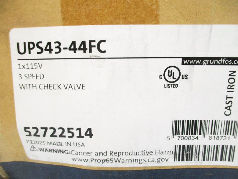 GRUNDFOS 52722514 UPS43-44C 115V NSMP