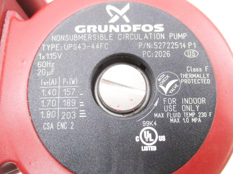 GRUNDFOS 52722514 UPS43-44C 115V NSMP