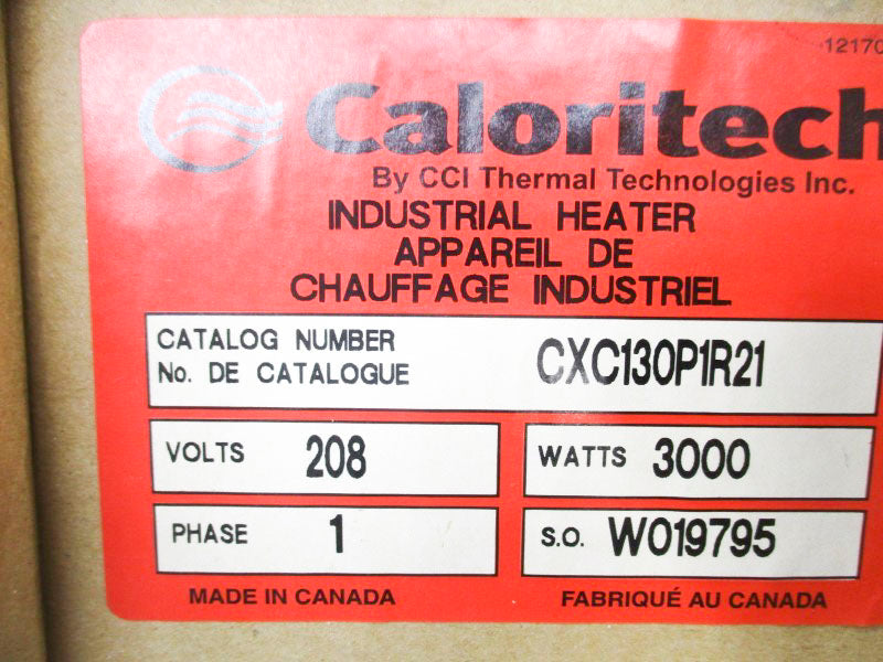 CALORITECH CXC130P1R21 208V NSFS
