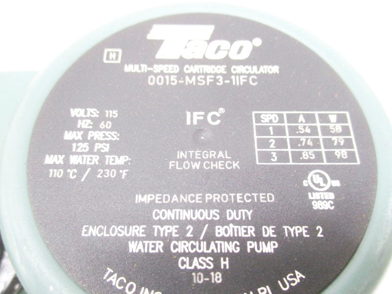 TACO 0015-MSF3-1IFC 0015-IFC 115V 125PSI NSMP