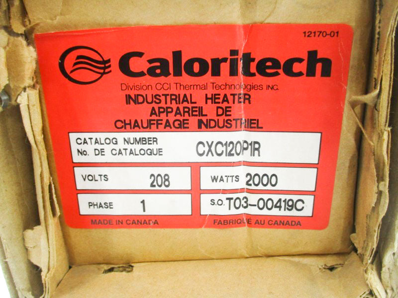 CALORITECH CXC120P1R 208V NSMP