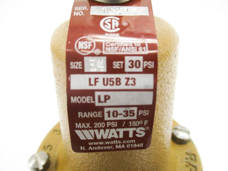 WATTS LFU5B-LP-Z3 10-35PSI 3/4" NSMP
