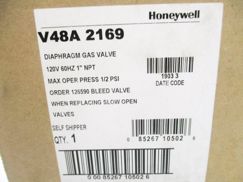 HONEYWELL V48A2169 120V .12A 1/2PSI NSMP