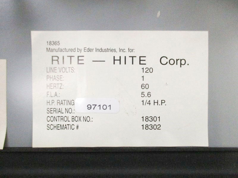RITE-HITE DOK-LOK 18301 18302 120V NSNP