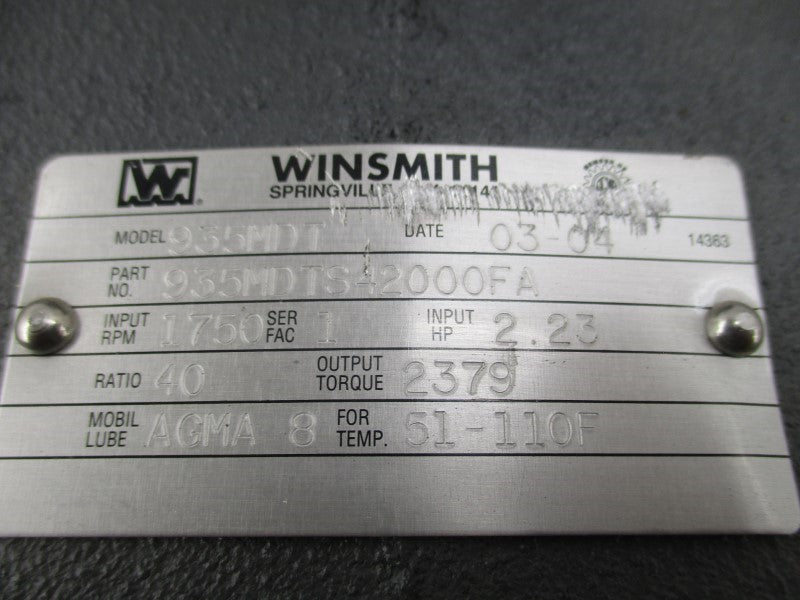 WINSMITH 935MDTS42000FA 935MDT NSNP