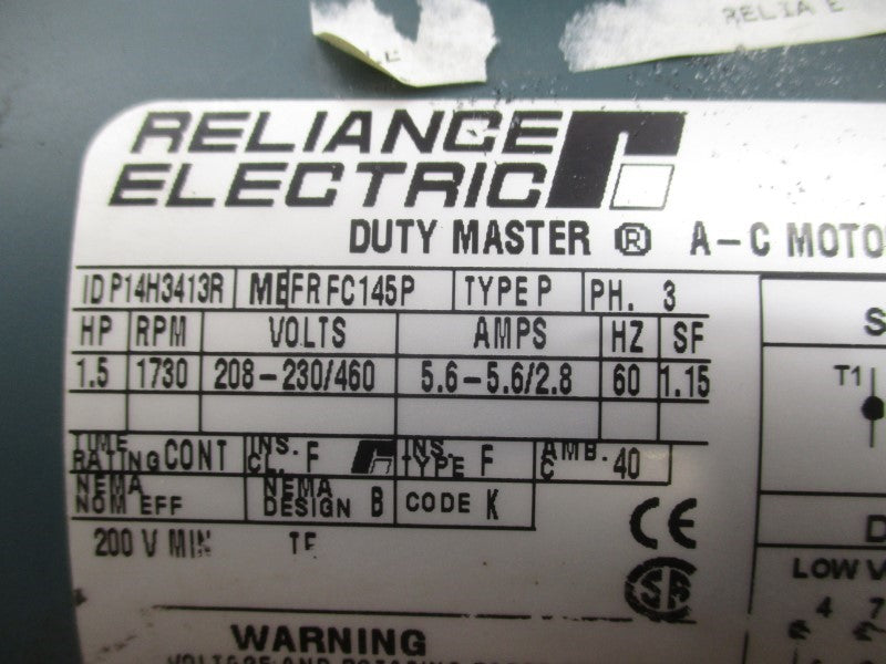 RELIANCE ELECTRIC P14H3413R 208-230/460V .6-5.6/2.8A NSNP