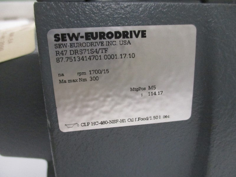 SEW-EURODRIVE R47DRS71S4/TF 460V 0.92A NSNP