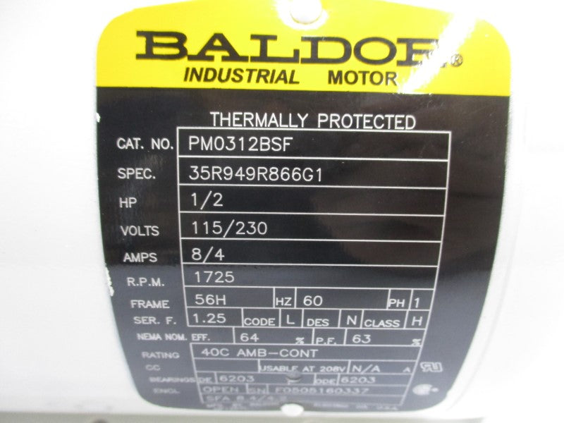 BALDOR PM0312BSF 230V 8/4A UNMP