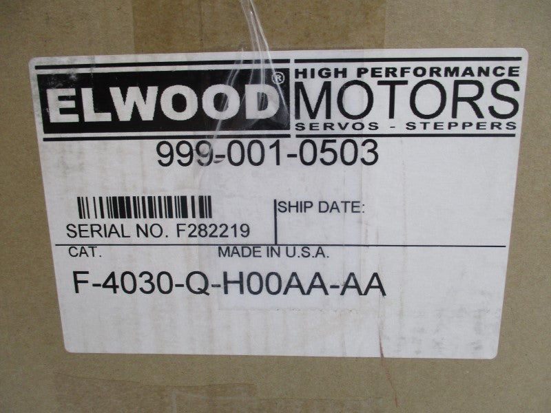 ELWOOD MOTORS F-4030-Q-H00AA-AA 999-001-0503 240V 5.7A NSMP