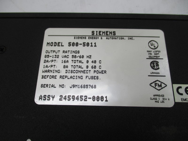 SIEMENS 500-5011 85-135VAC 16A UNMP