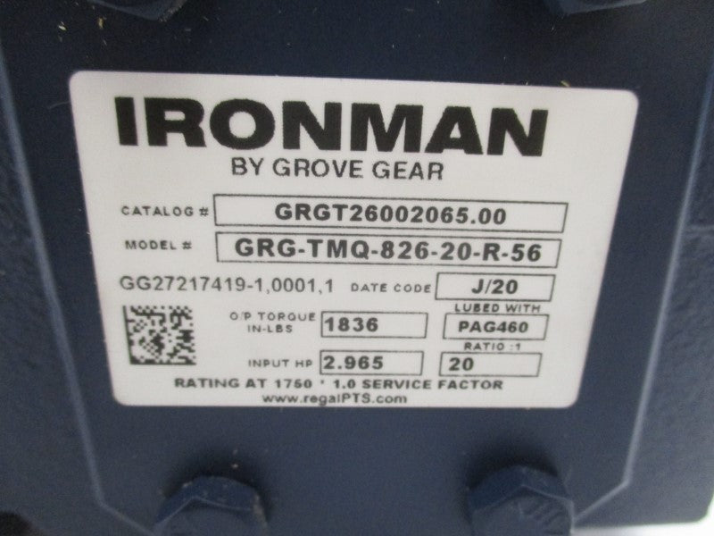 GROVE GEAR GRGT26002065.00 GRG-TMQ-826-20-R-56 NSNP