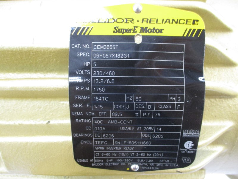 BALDOR CEM3665T 460V 6.6A NSNP