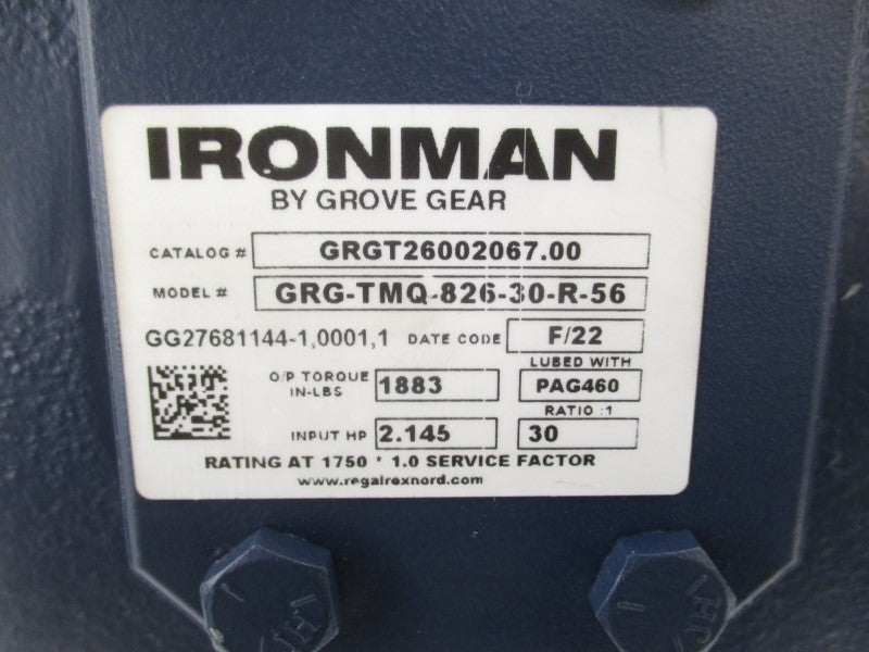 GROVE GEAR GRGT26002067.00 GRG-TMQ-826-30-R-56 NSNP