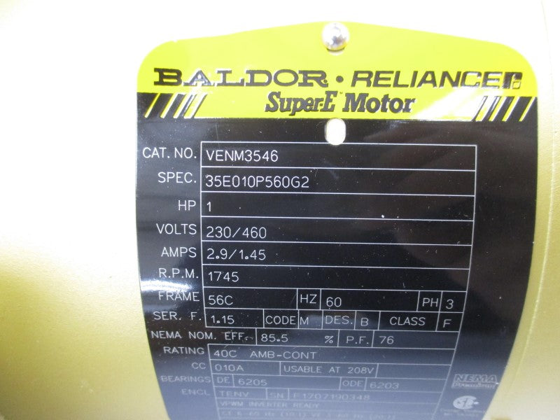 BALDOR VENM3546 460V 1.45A NSNP
