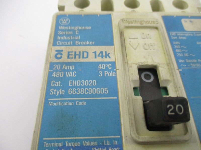 WESTINGHOUSE EHD3020 SER. C 480VAC 20A UNMP