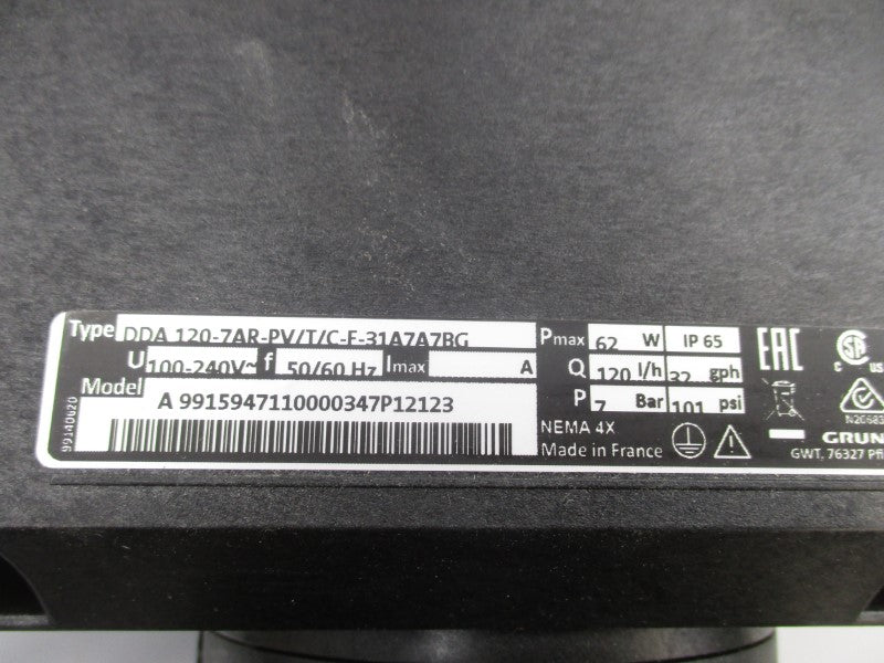 GRUNDFOS DDA120-7AR-PV/T/C-F-31A7A7BG 240V 101PSI MP NSMP