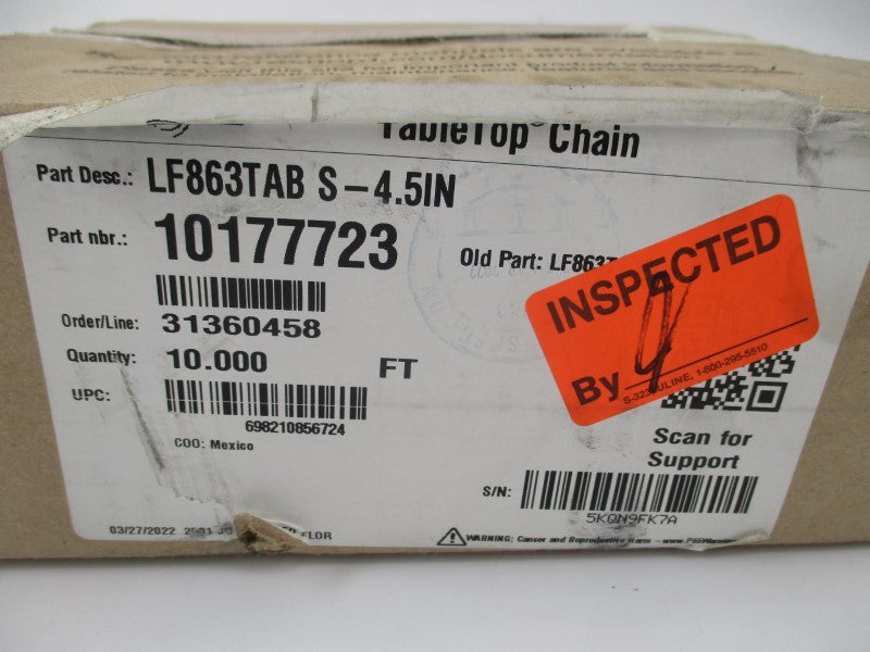 REXNORD LF863TAB S-4.5IN 10177723 10' NSMP