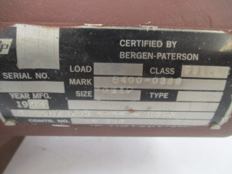 BERGER-PATERSON 8400-0366 70KIP NSNP