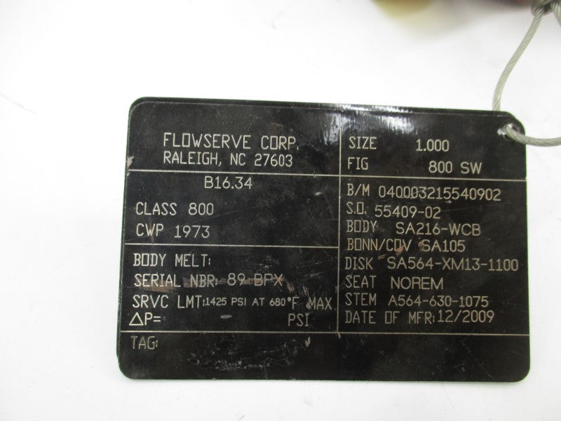 FLOWSERVE 800SW B16.34 1425PSI 1.000 NSNP