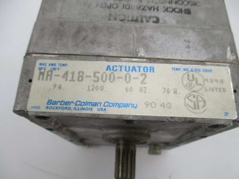 BARBER-COLMAN MA-418-500-0-2 120V 9A UNMP