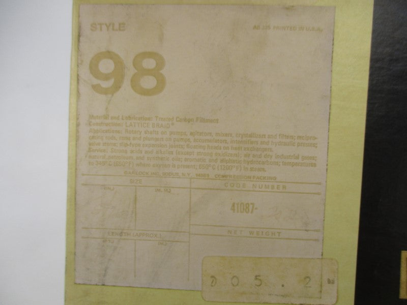 GARLOCK 41087 98 5/16" NSMP