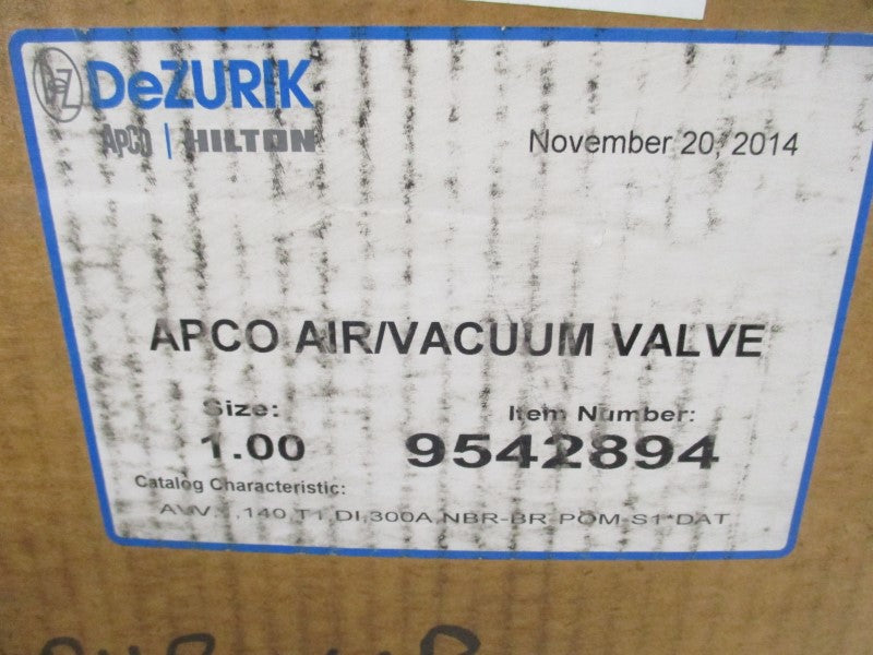DEZURIK AVV140 9542894 1" NSMP
