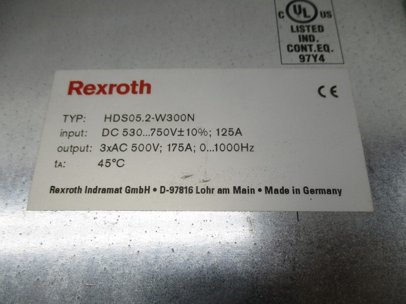 REXROTH HDS05.2-W300N-HS12-01-FW R911190019 530/750V 125A NSNP
