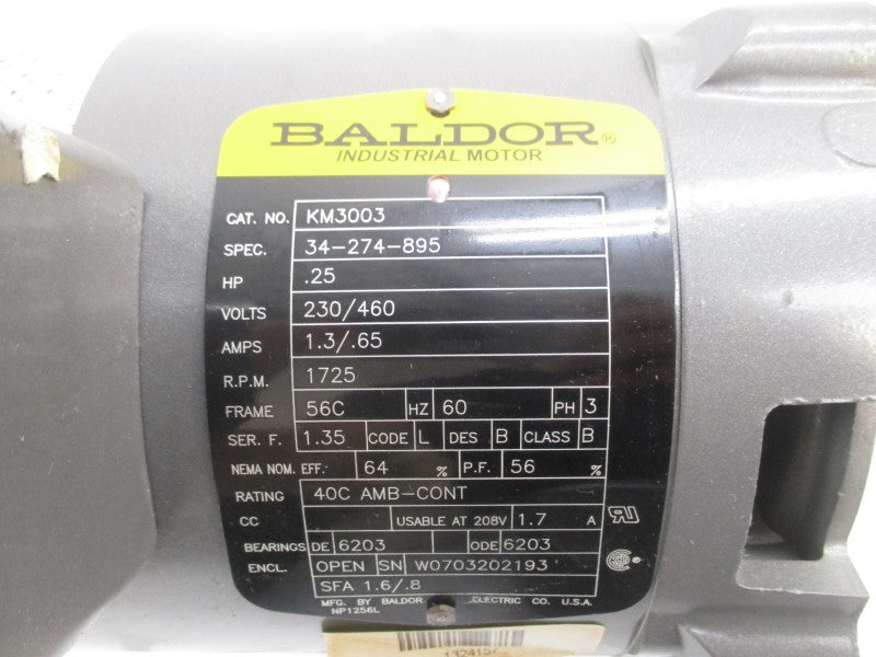BALDOR KM3003 34-274-895 230/460V 1.3/.65A NSNP