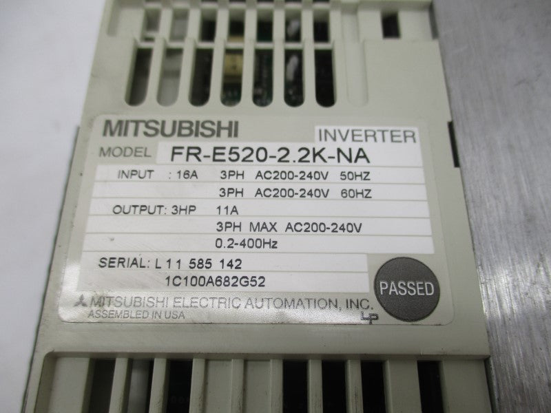 MITSUBISHI FR-E520-2.2K-NA 200-240V 16A (NO COVER) UNMP