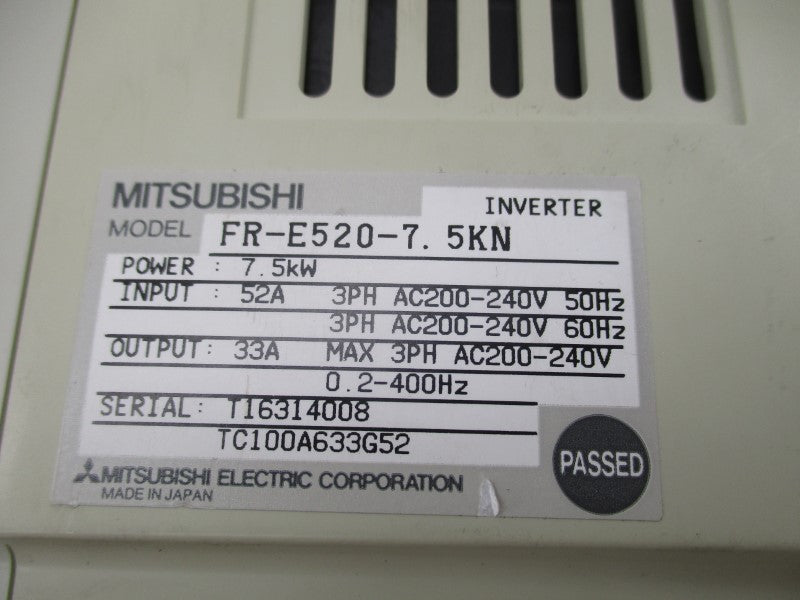 MITSUBISHI FR-E520-7.5KN 200-240V 52A NSNP