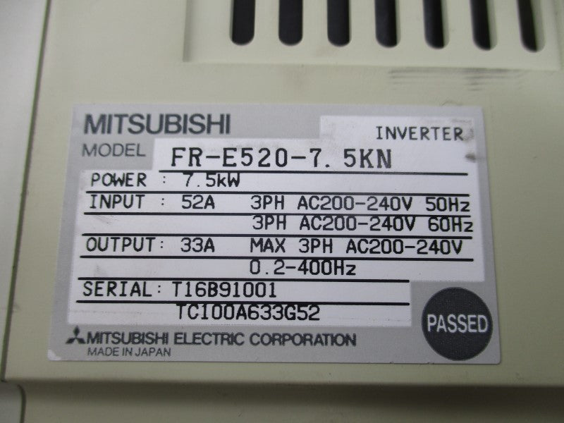 MITSUBISHI FR-E520-7.5KN 200-240V 52A (AS PICTURED1) NSNP