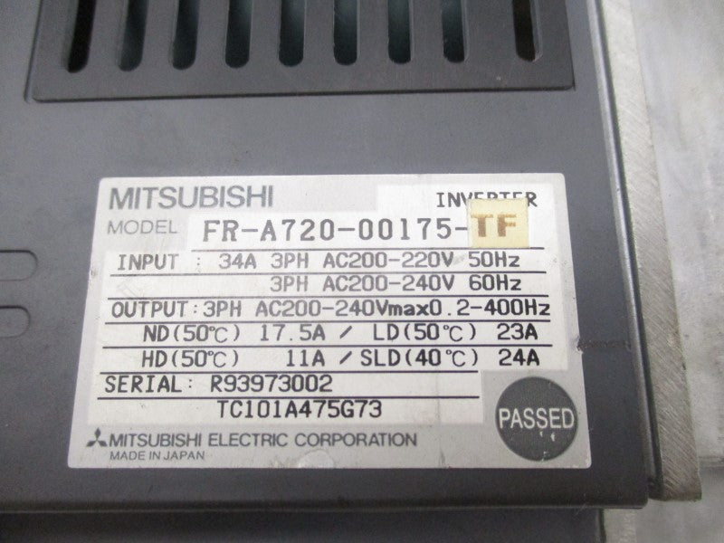 MITSUBISHI FR-A720-00175-TF 200-220VAC 34A UNMP