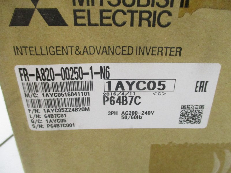MITSUBISHI FR-A820-00250-1-N6 200-240VAC 22.6/31.3A NSMP