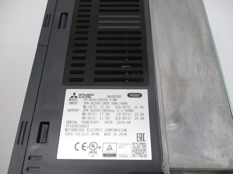 MITSUBISHI FR-A820-00250-1-N6 200-240VAC 22.6/31.3A NSMP