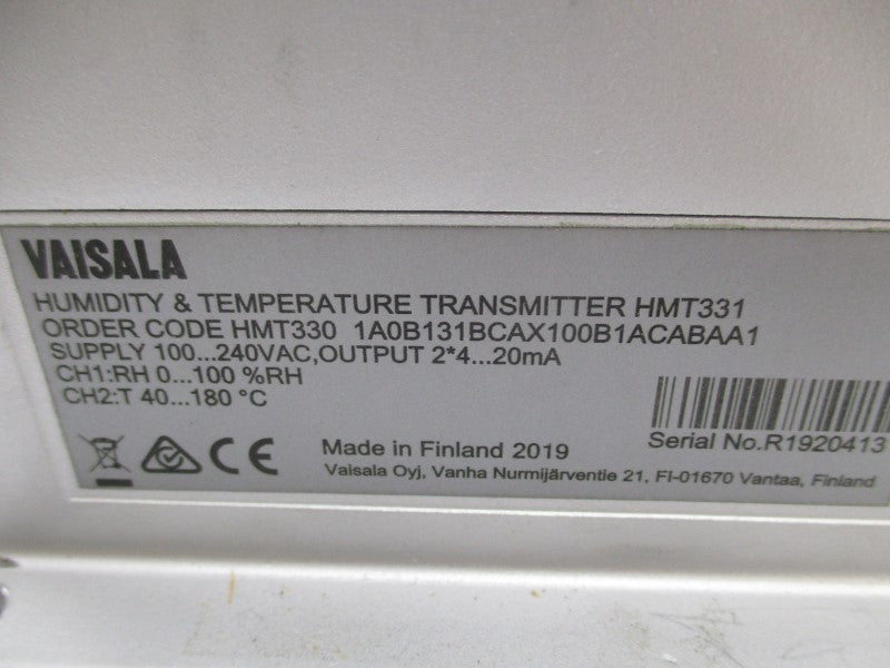 VAISALA HMT330 1A0B131BCAX100B1ACABAA1 100-240VAC NSMP