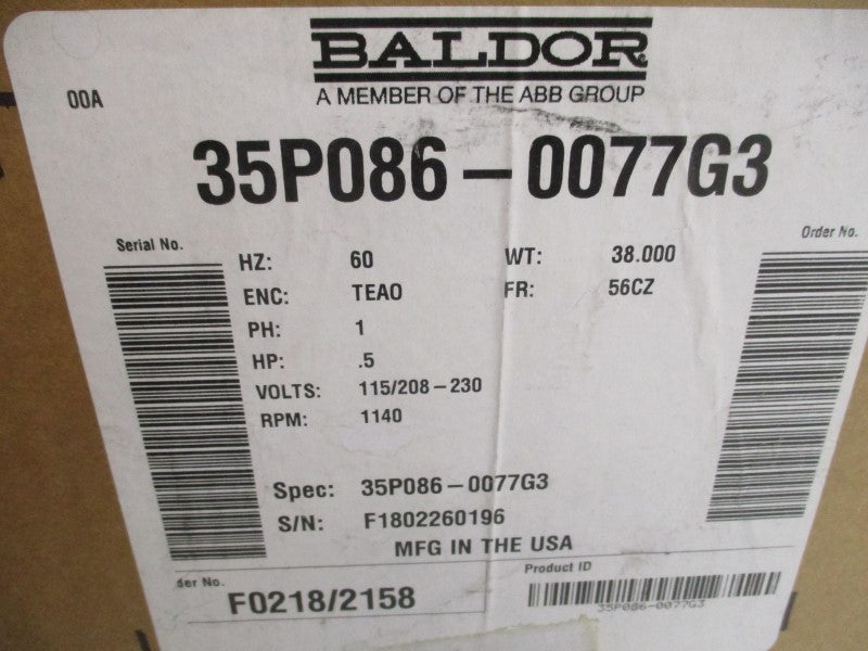 BALDOR 35P086-0077G3 115/208-230V  NSMP