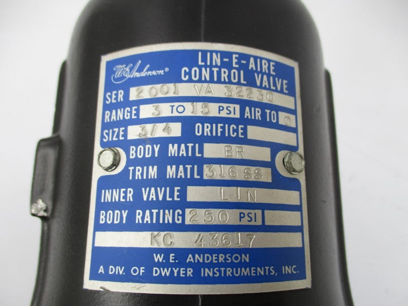 W.E. ANDERSON KC43617 3-15PSI 3/4" NSNP