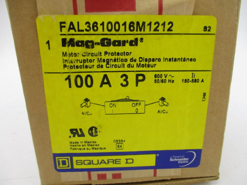 SQUARE D FAL3610016M1212 600V 100A NSFS