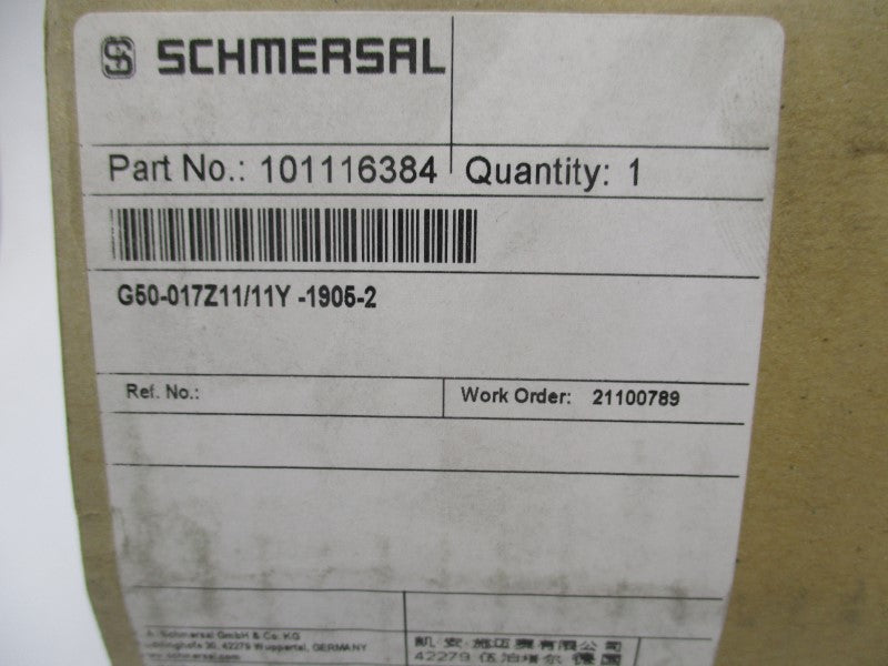 SCHMERSAL G50-017Z11/11Y-1905-2 230V 4A NSMP