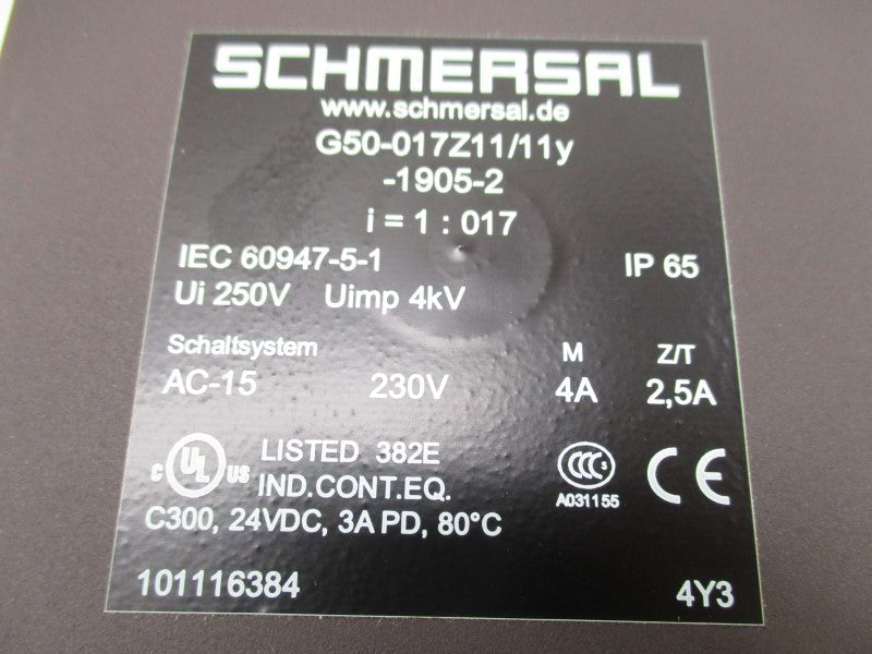 SCHMERSAL G50-017Z11/11Y-1905-2 230V 4A NSMP