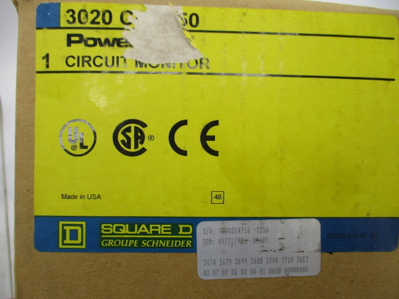 SQUARE D 3020CM-2250 100-300VDC .12A NSMP
