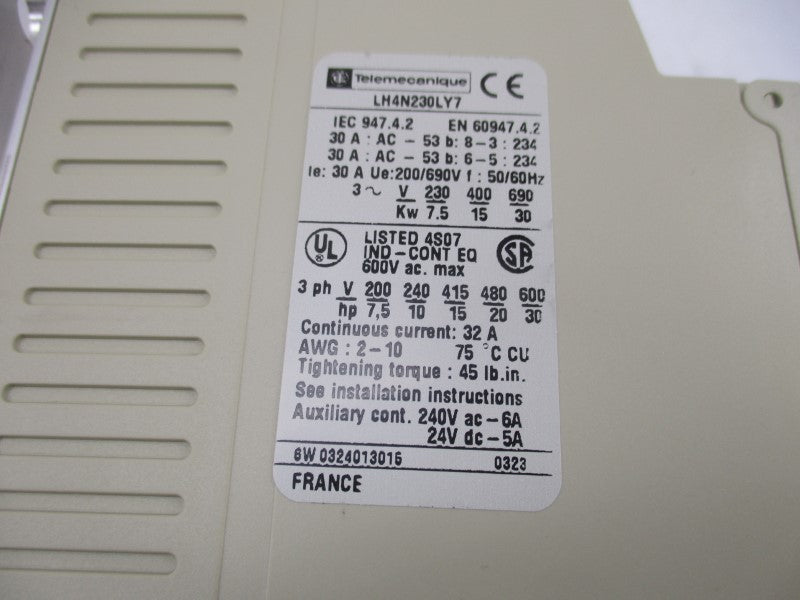 TELEMECANIQUE LH4N230LY7 200-690V 30A NSMP